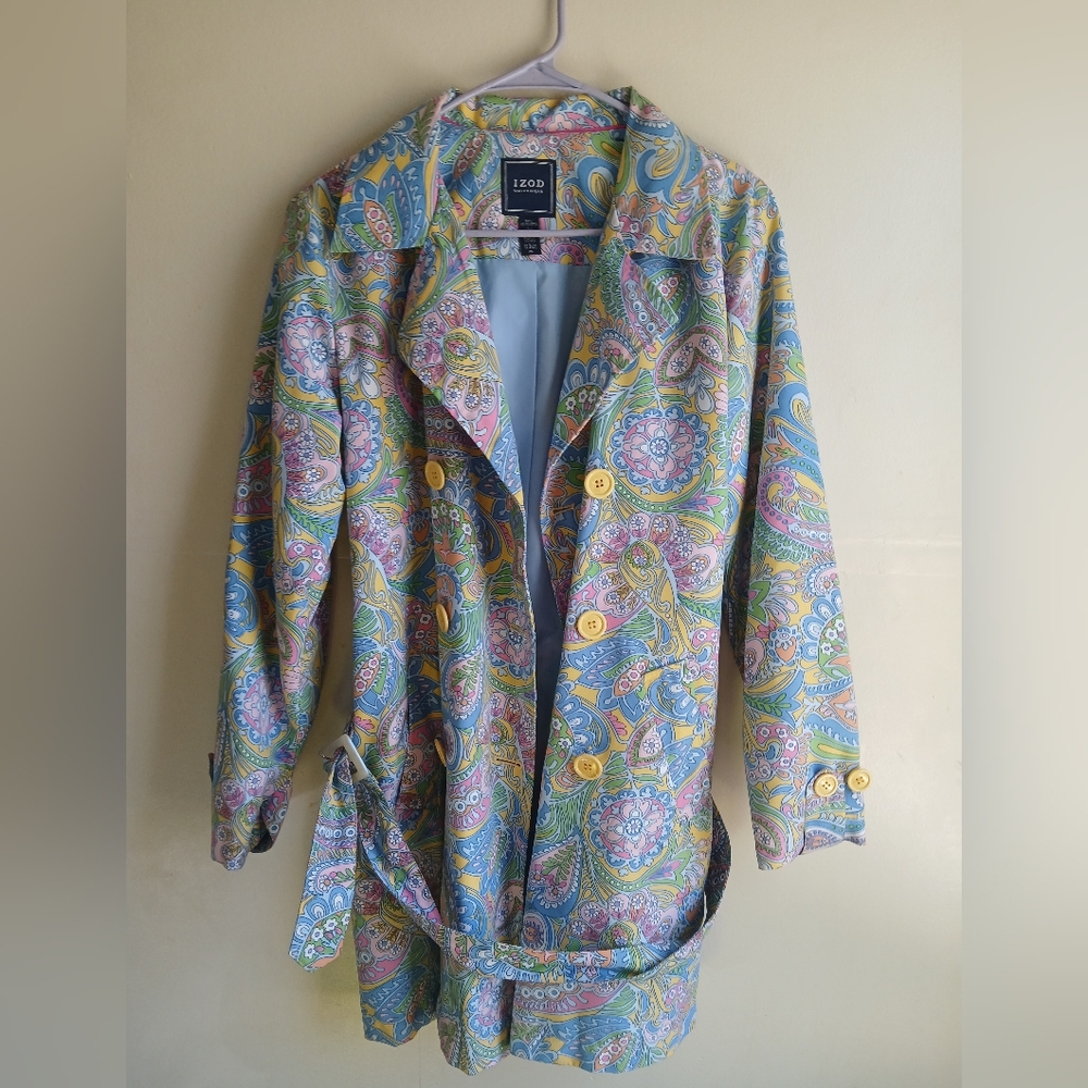 IZOD Paisley Trench Coat